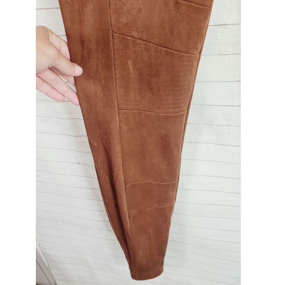 SUNDANCE INSPIRED DAYS FAUX SUEDE LEGGINGS IN BURNT SIENNA, SZ 6 - Picture 3 of 16